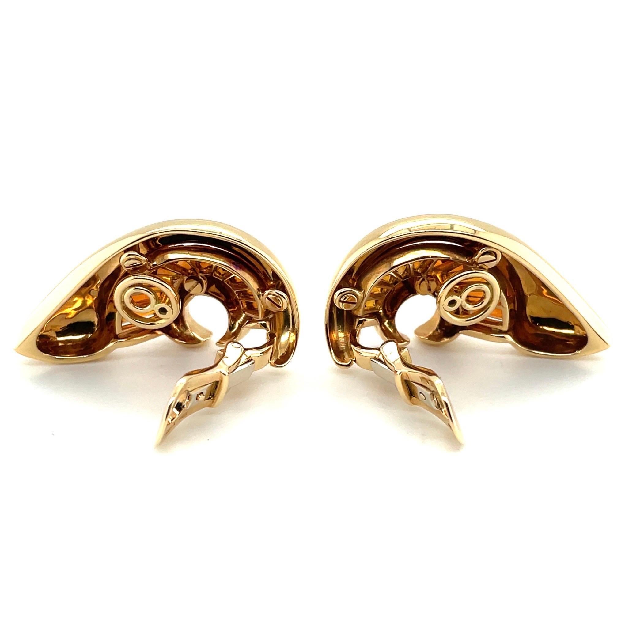 Modern 18 Karat Yellow Gold and Citrine Earrings by Verdura