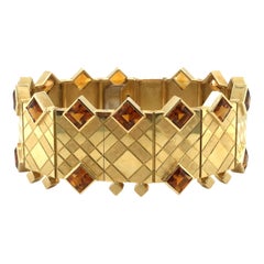 Bracelet à maillons en or jaune 18 carats et citrine