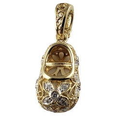 Vintage 18 Karat Yellow Gold and Diamond Baby Shoe Charm