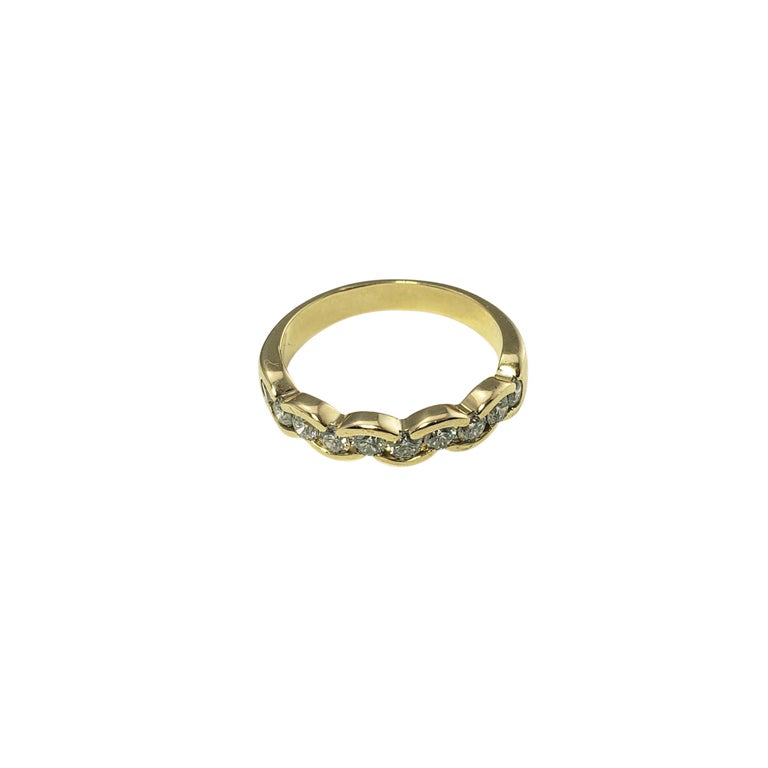 18 Karat Yellow Gold and Diamond Band Ring For Sale at 1stDibs