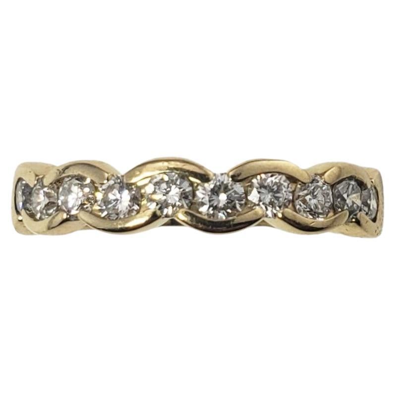 18 Karat Yellow Gold and Diamond Band Ring For Sale