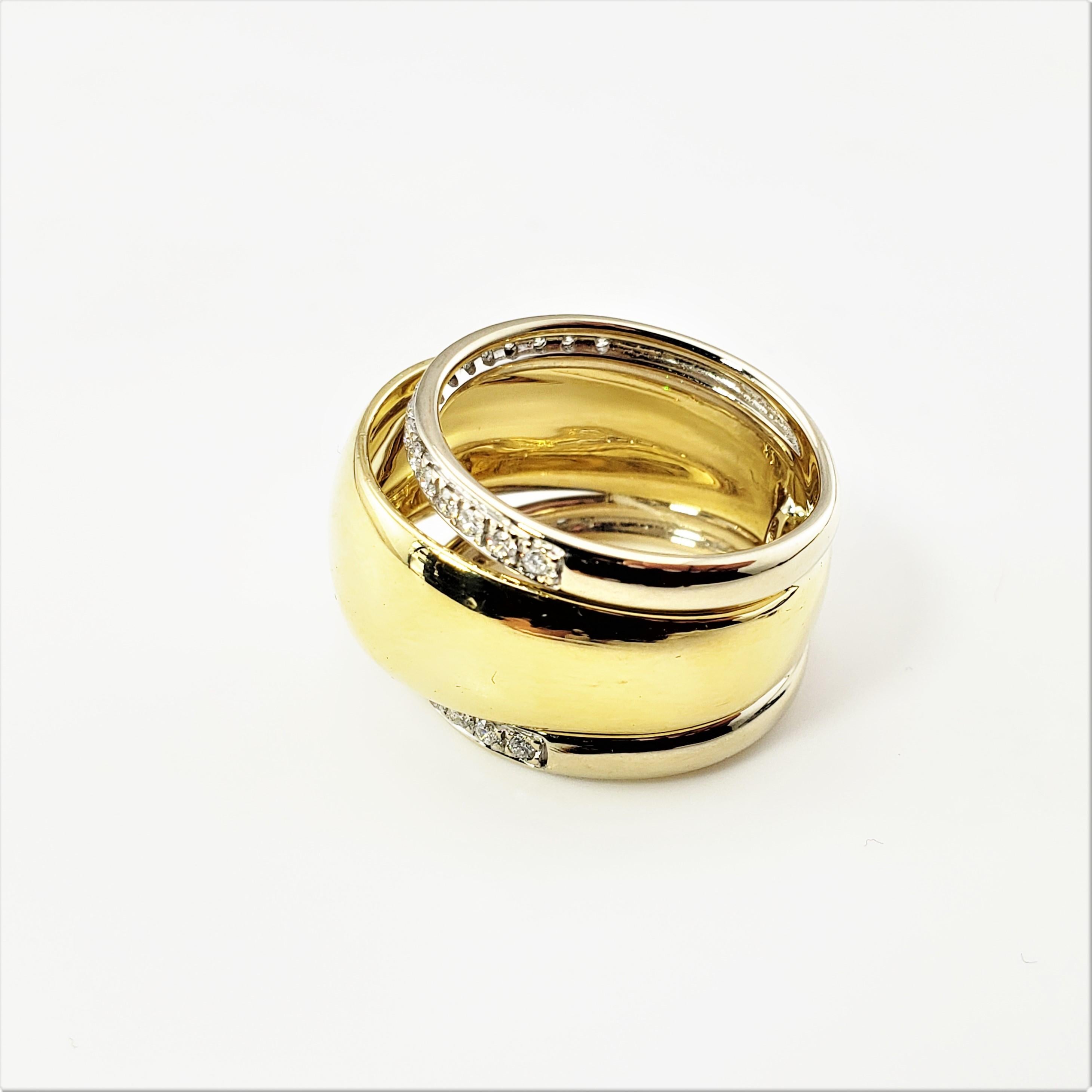 Brilliant Cut 18 Karat Yellow Gold and Diamond Band Ring