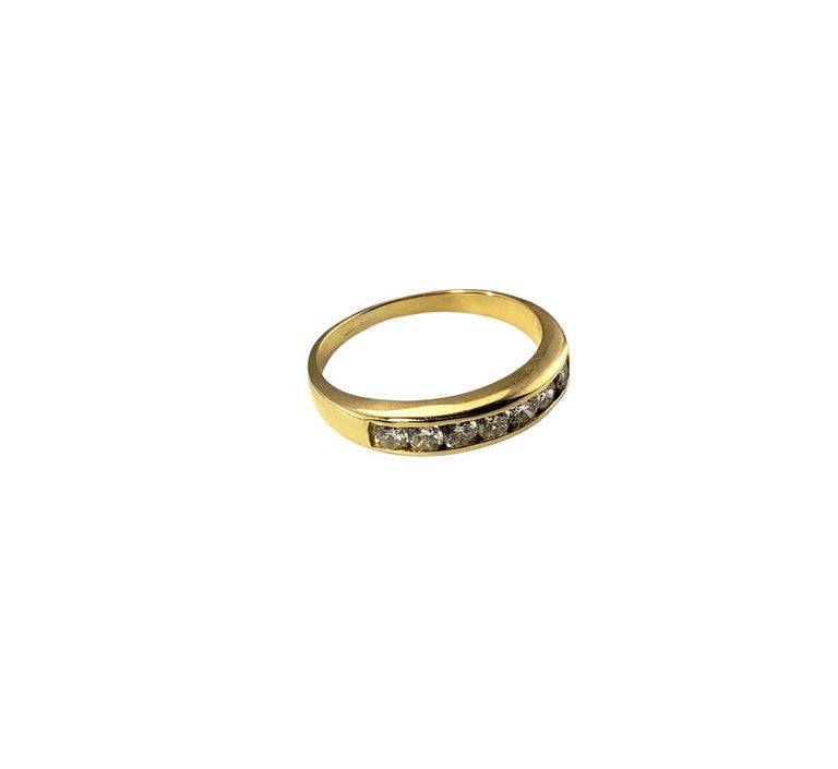 18 Karat Yellow Gold and Diamond Band Ring For Sale at 1stDibs
