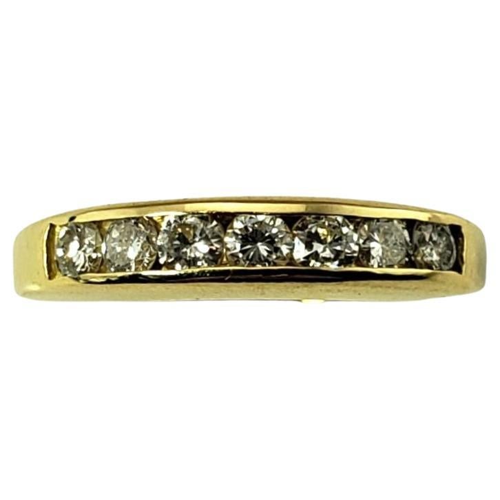  18 Karat Yellow Gold and Diamond Band Ring For Sale