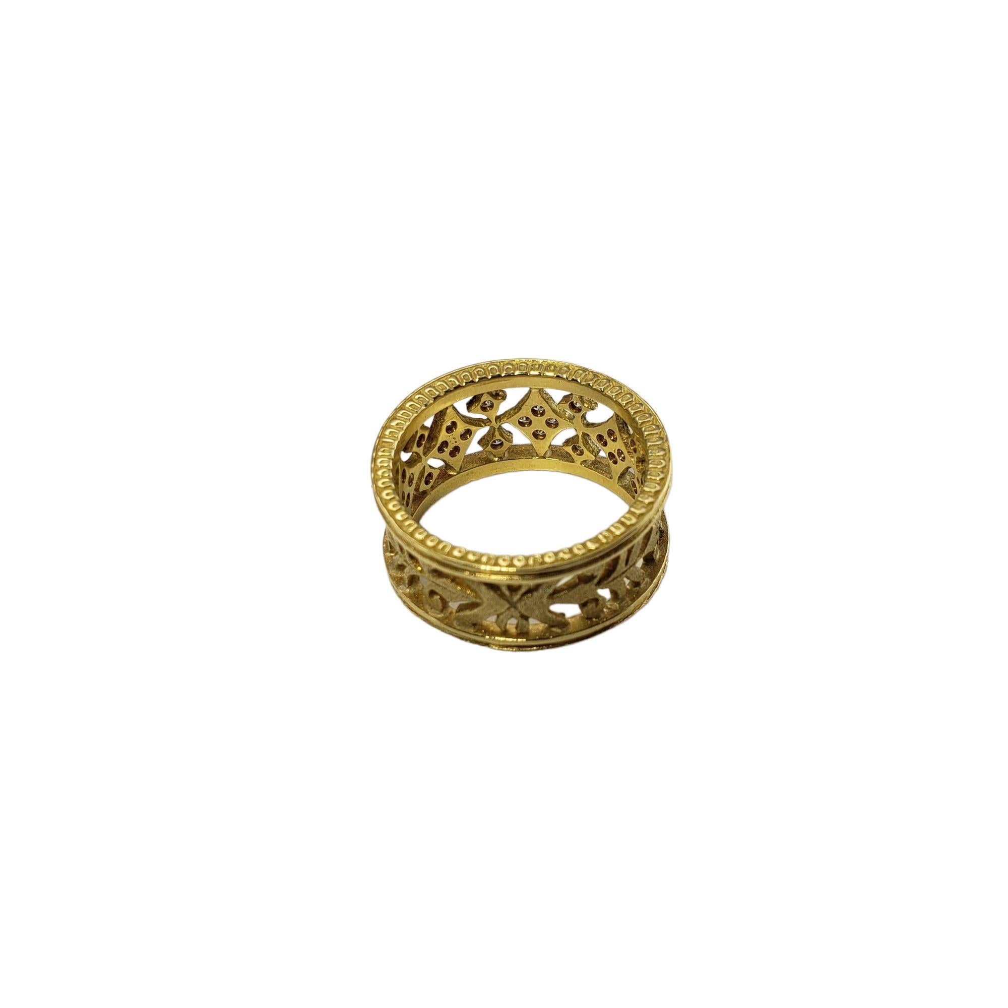 18 Karat Gelbgold und Diamant-Ring Größe 7 (Rundschliff) im Angebot