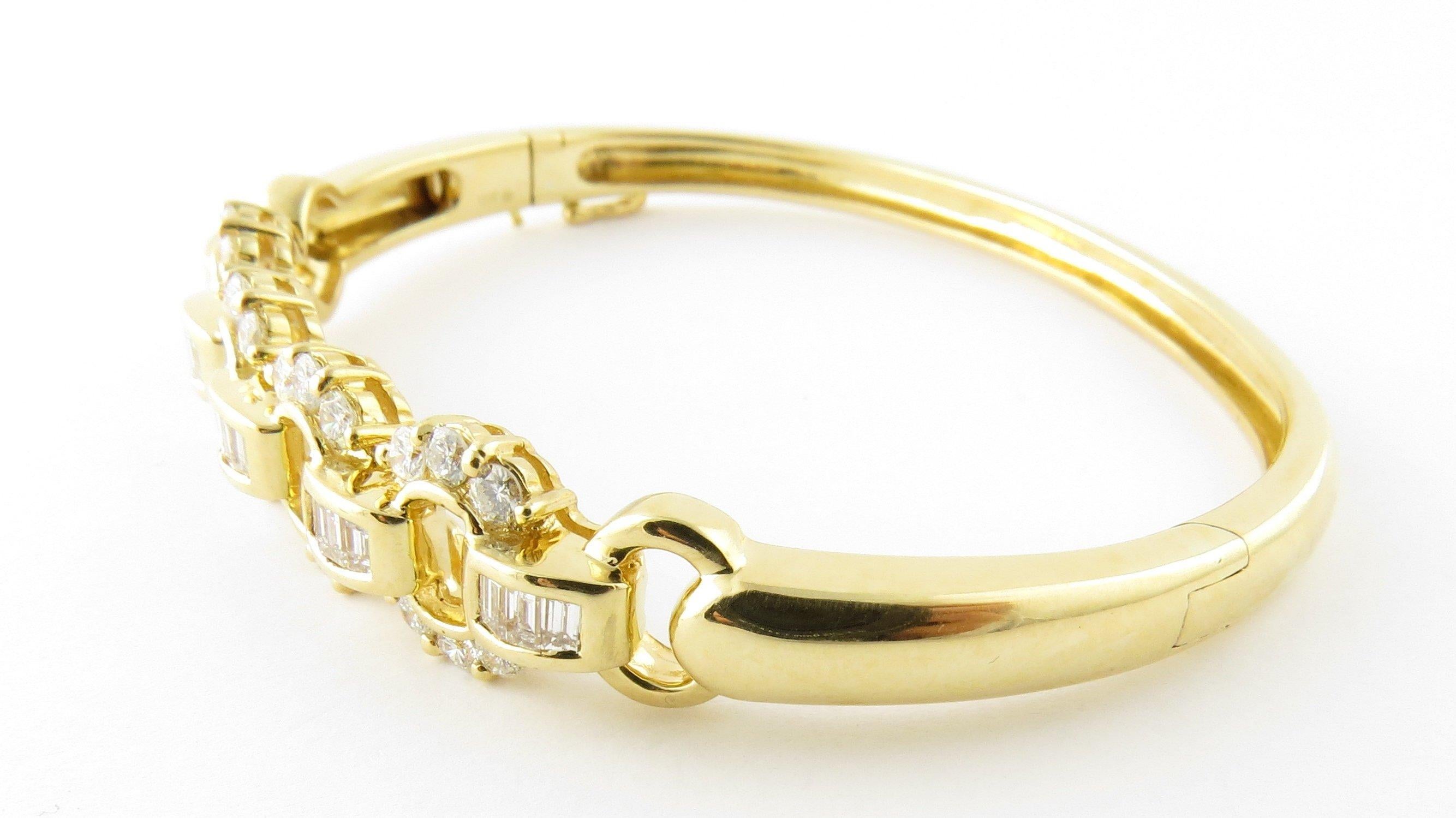 18 Karat Yellow Gold and Diamond Bangle Bracelet 2