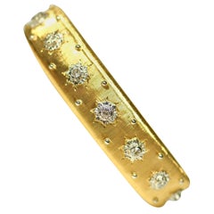 18 Karat Yellow Gold and Diamond Bangle Bracelet