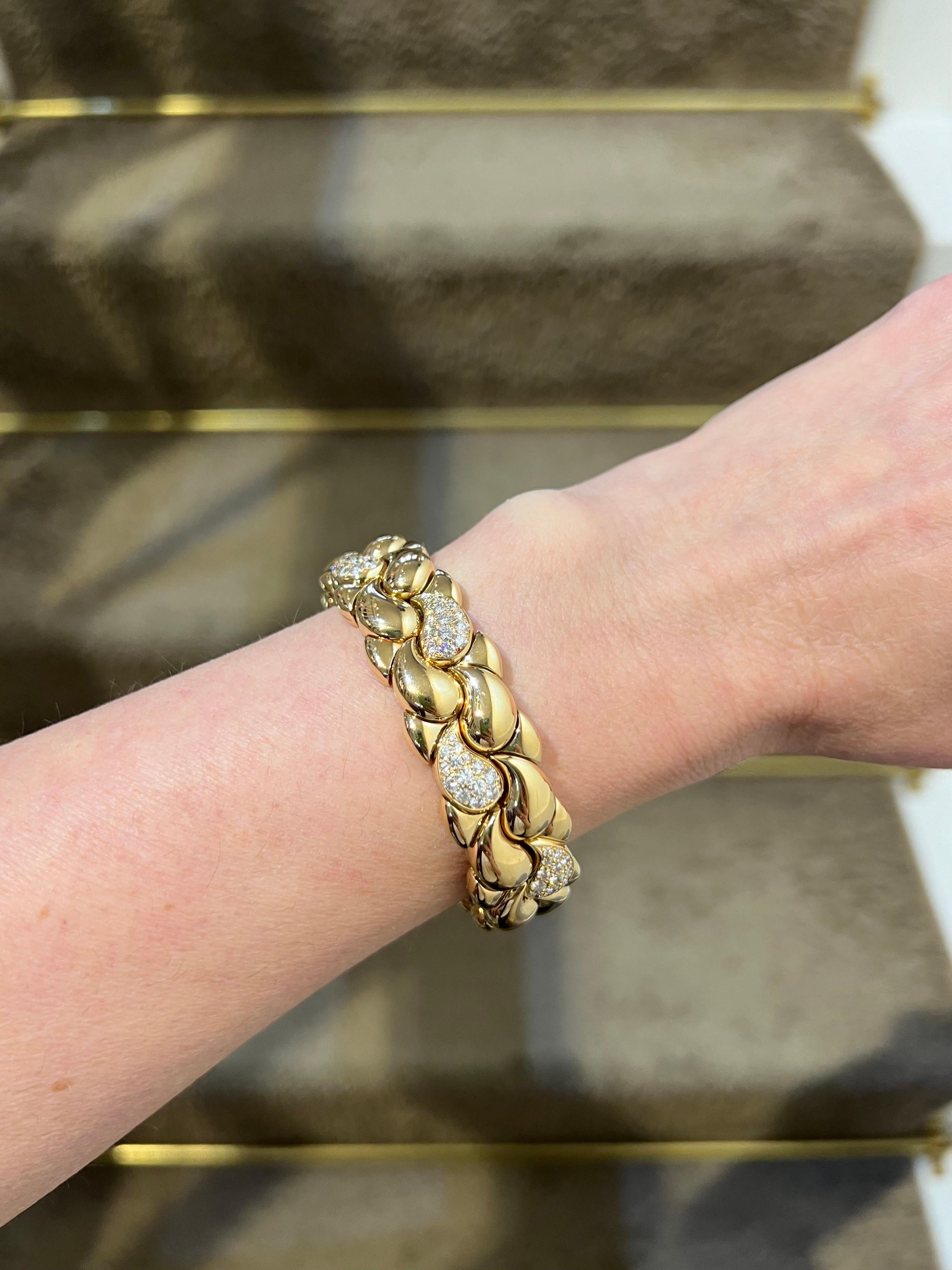 Bracelet Casmir en or jaune 18 carats et diamants par Chopard Bon état - En vente à Zurich, CH