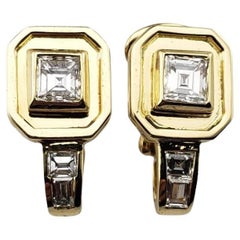 Vintage 18 Karat Yellow Gold and Diamond Clip On Earrings #15499