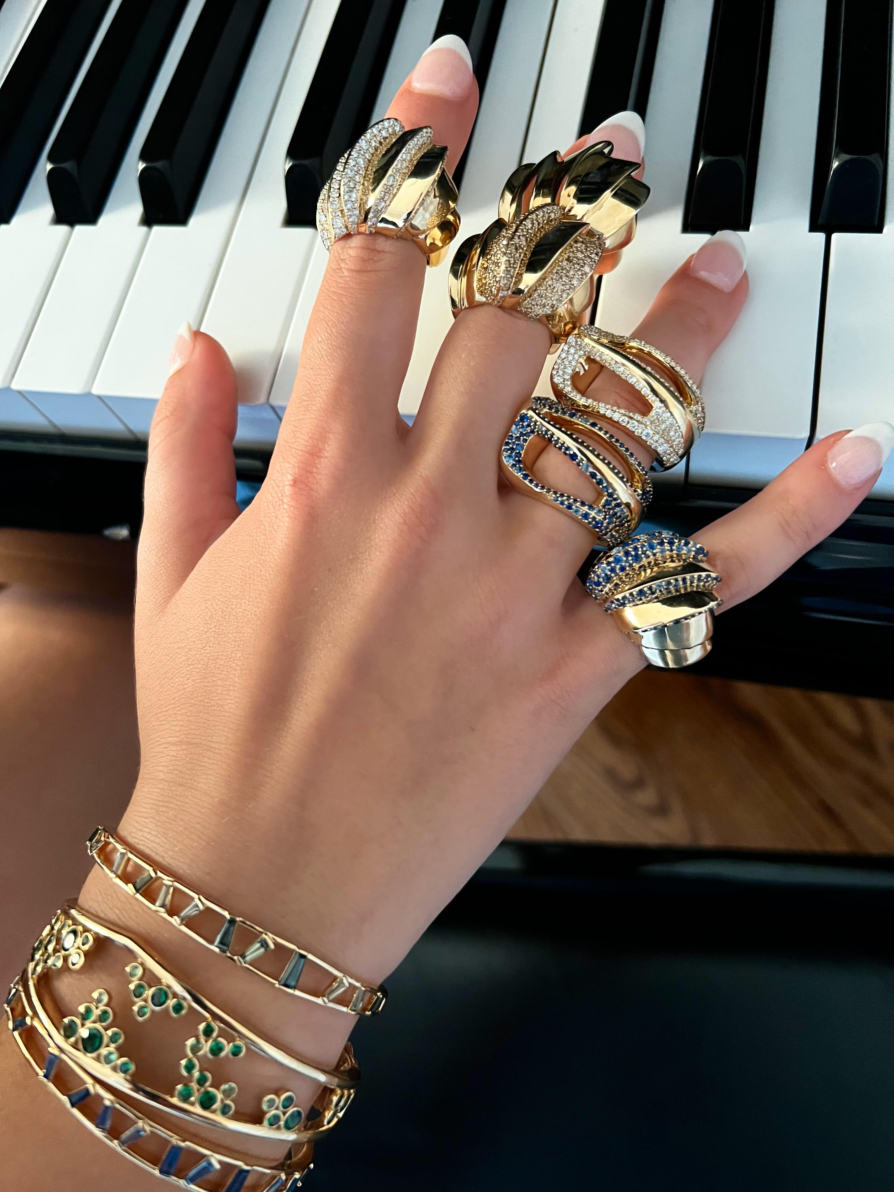 For Sale:  18 Karat Yellow Gold and Diamond Cocktail Ring 4