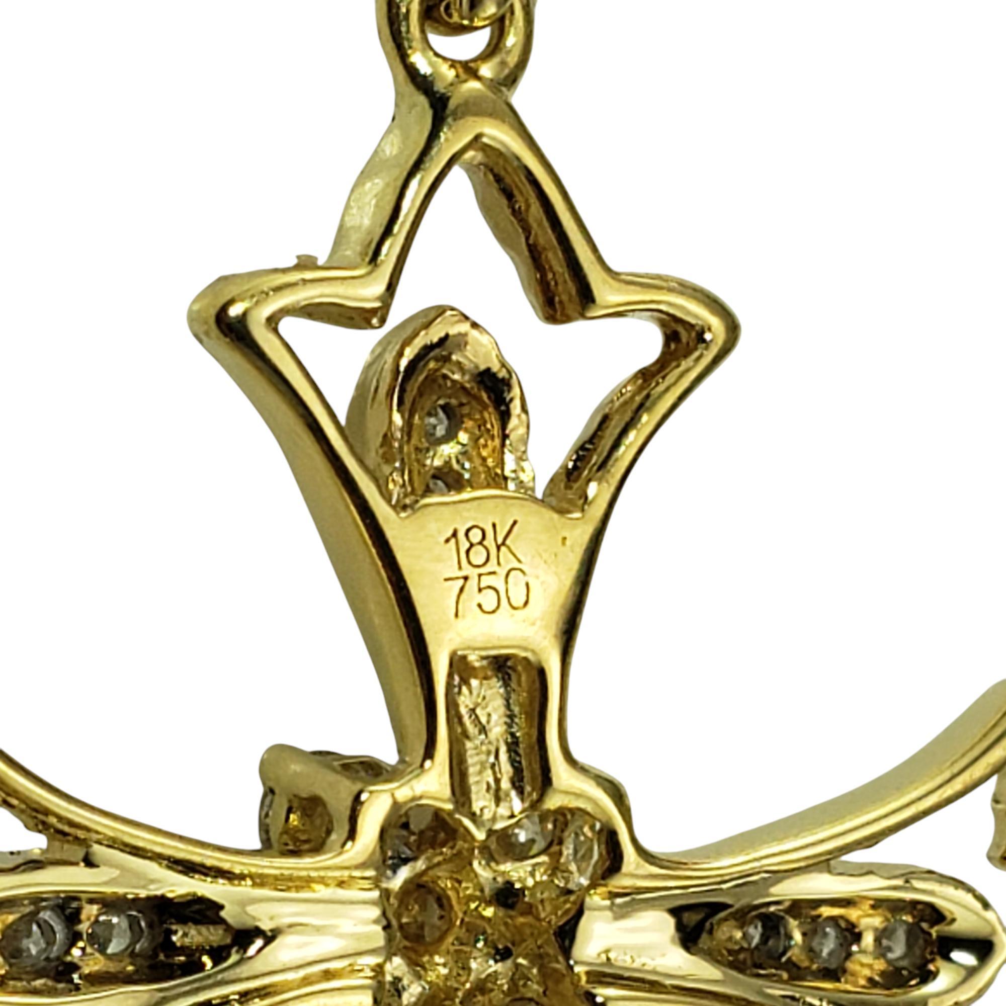 De las mujeres Colgante de oro amarillo de 18 quilates y cruz de diamantes #20505 en venta