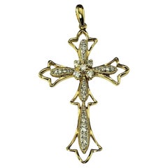 Colgante de oro amarillo de 18 quilates y cruz de diamantes #20505