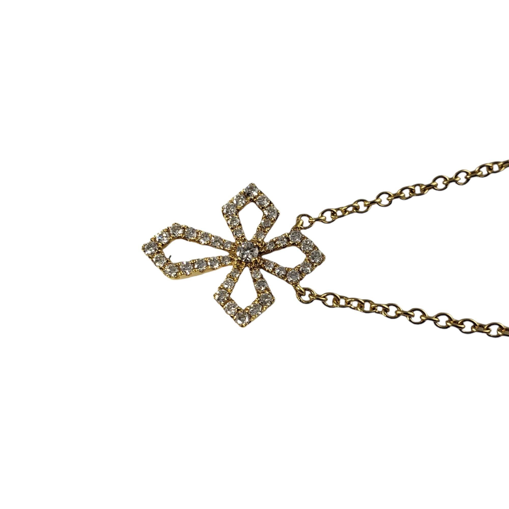 18 Karat Yellow Gold and Diamond Cross Pendant Necklace For Sale 1