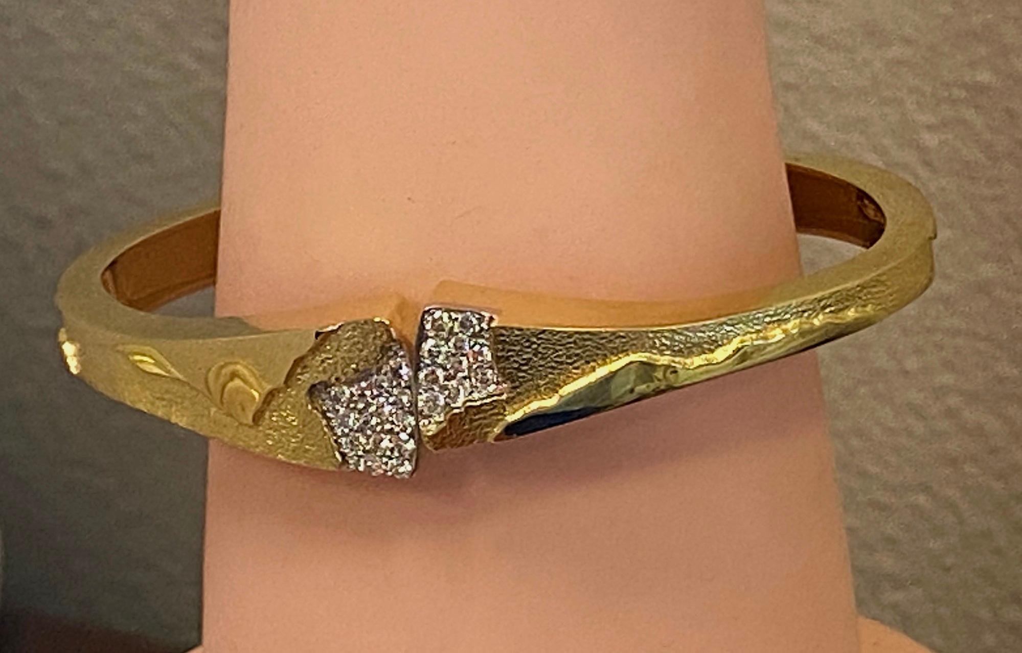 18 Karat Yellow Gold and Diamond Cuff Bracelet 1