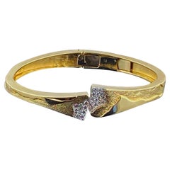 18 Karat Yellow Gold and Diamond Cuff Bracelet