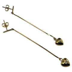 18 Karat Gelbgold und Diamant-Ohrringe mit Herz-Ohrringen #15115