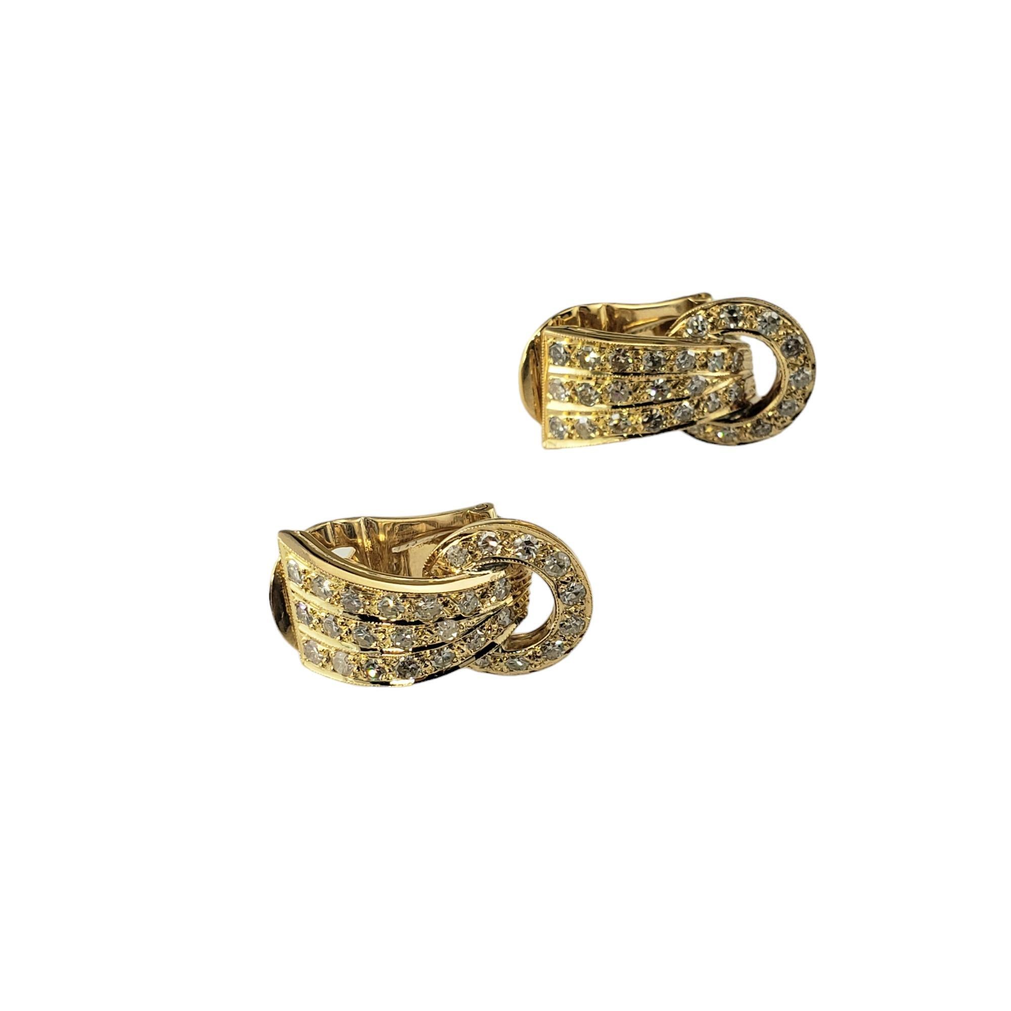 Brilliant Cut 18 Karat Yellow Gold and Diamond Door Knocker Earrings #17327 For Sale