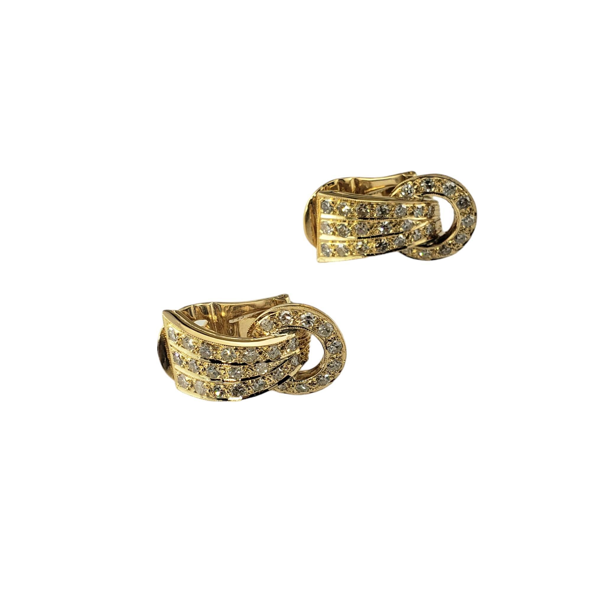 Taglio brillante Orecchini Door Knocker in oro giallo 18 carati e diamanti #17327 in vendita