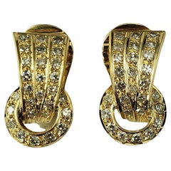 Boucles d'oreilles nœud de porte en or jaune 18 carats et diamants n°17327