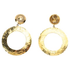 18 karat yellow gold and diamond earrings