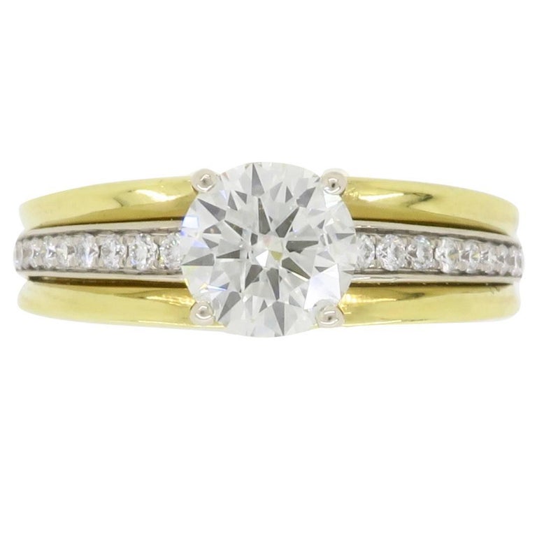  18  Karat  Yellow  Gold  and Diamond Engagement  Ring  For Sale  