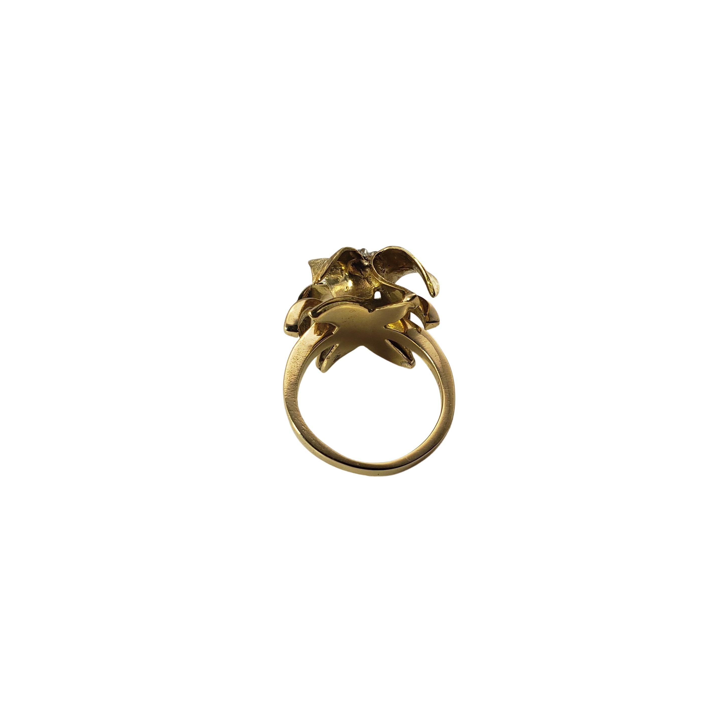 18 Karat Gelbgold und Diamant-Blumenring im Zustand „Gut“ in Washington Depot, CT