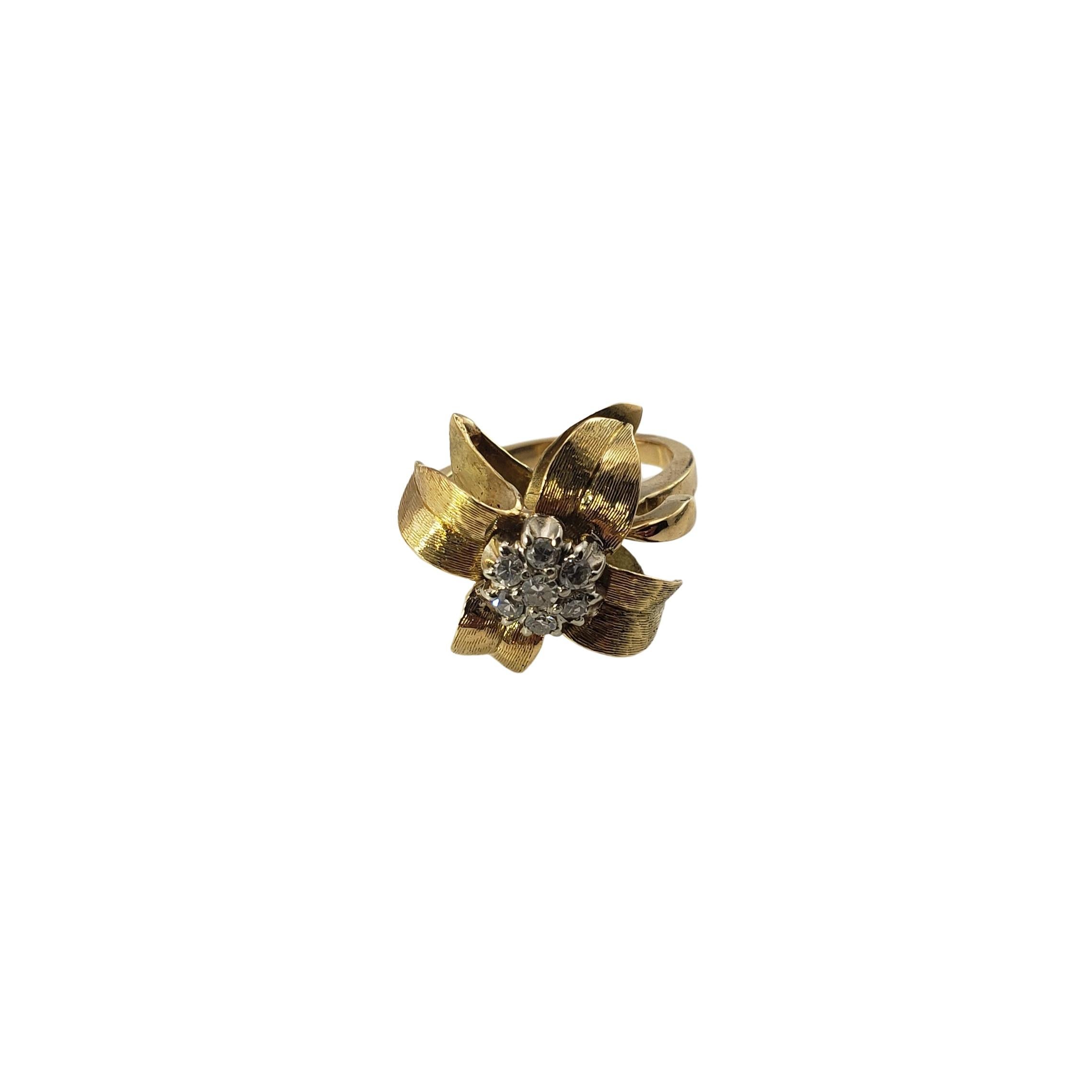18 Karat Gelbgold und Diamant-Blumenring 1