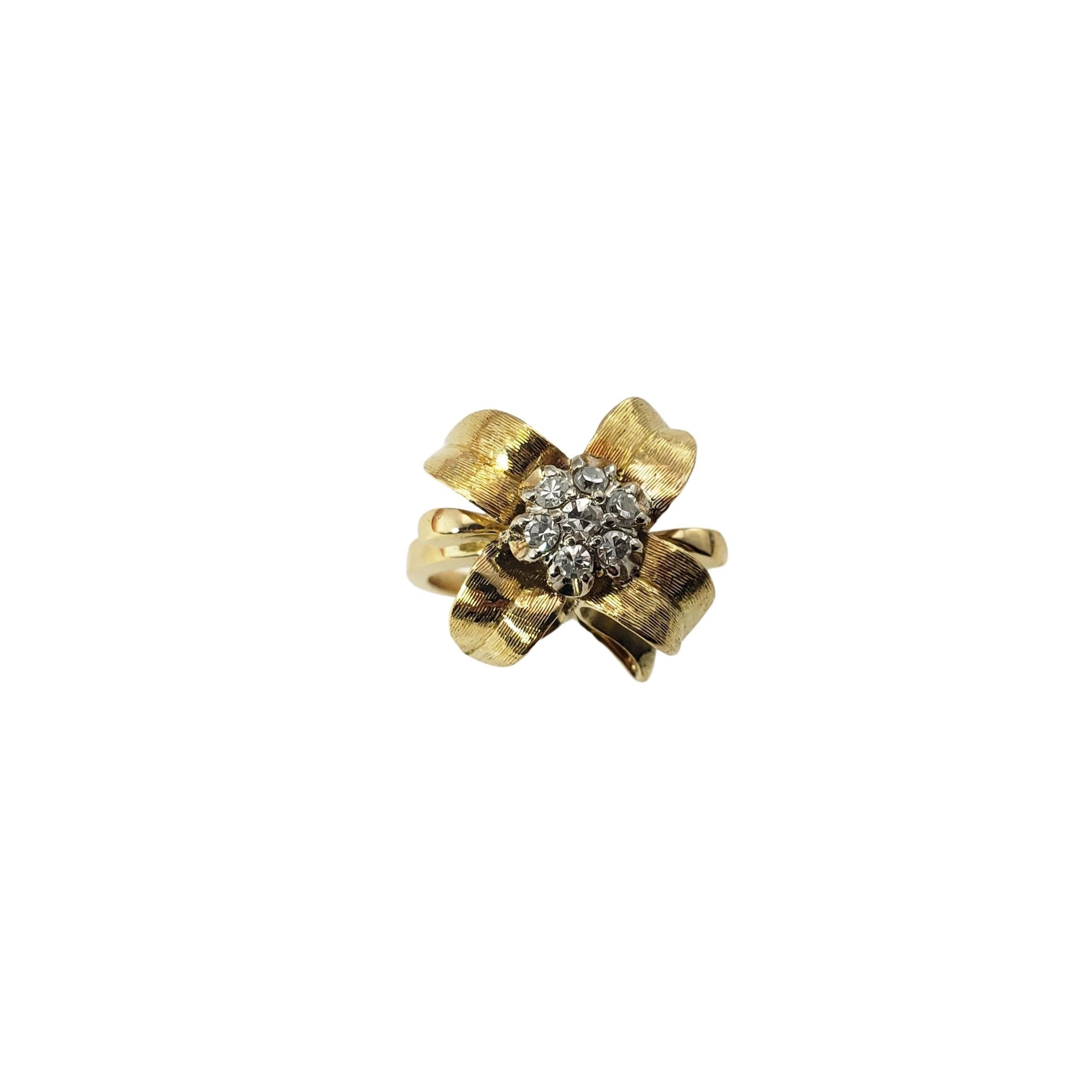 18 Karat Gelbgold und Diamant-Blumenring 2