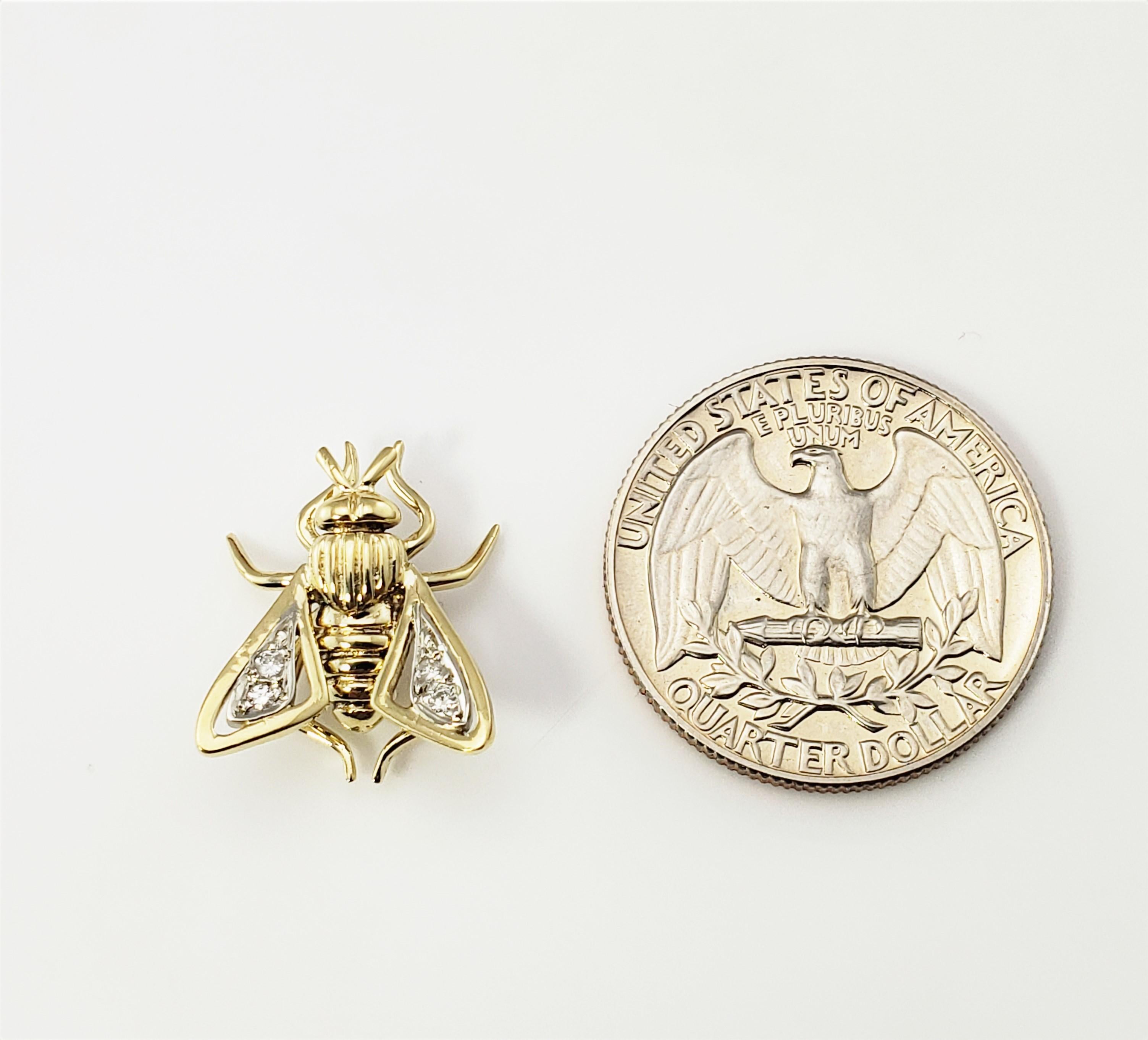 18 Karat Yellow Gold and Diamond Fly Pin/Brooch 3