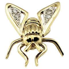 18 Karat Yellow Gold and Diamond Fly Pin/Brooch