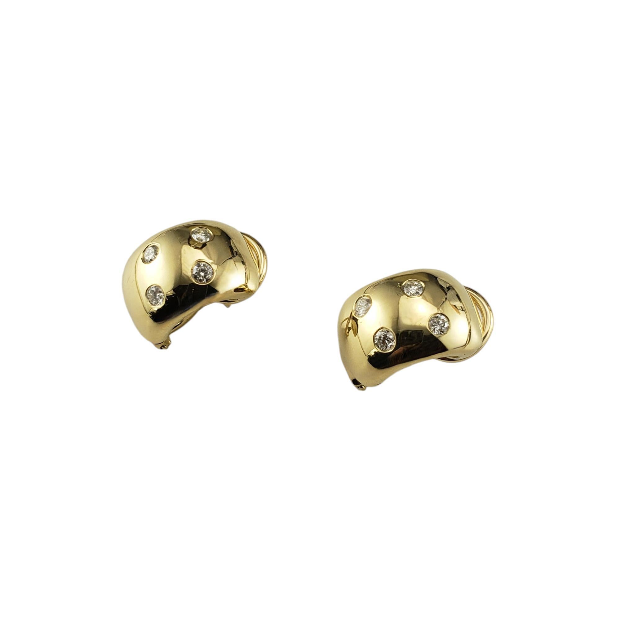 Taglio brillante Orecchini a cerchio in oro giallo 18 carati e diamanti #18814 in vendita