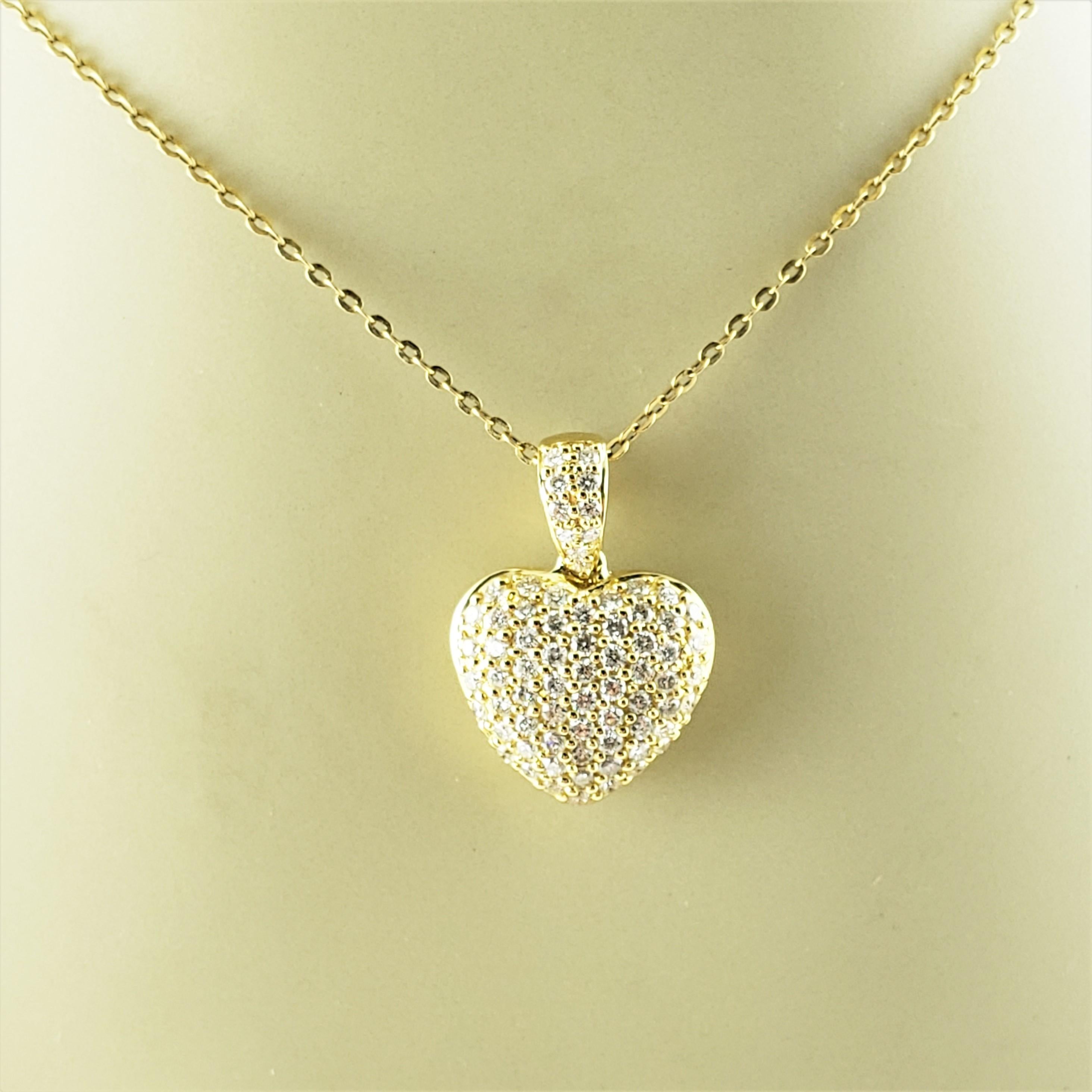 18 Karat Yellow Gold and Diamond Heart Pendant For Sale 3