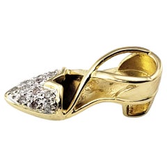 18 Karat Yellow Gold and Diamond High Heel Charm