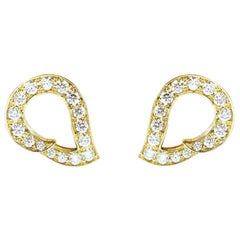 18 Karat Yellow Gold and Diamond Kashmir Earrings