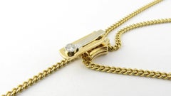 18 Karat Yellow Gold and Diamond Lariat Zipper Necklace