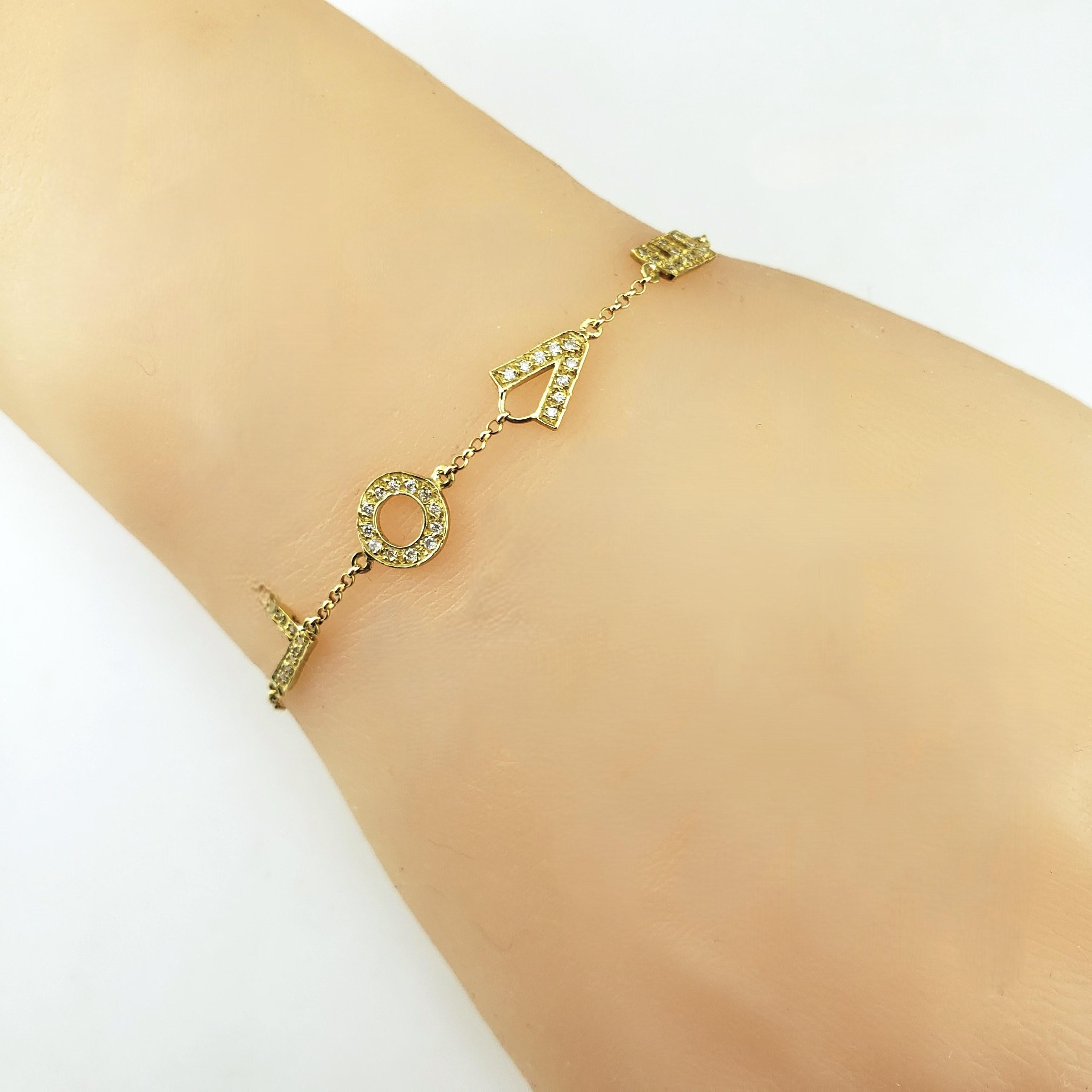 Armband „LOVE“ aus 18 Karat Gelbgold und Diamanten #17096 im Angebot 3