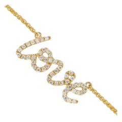 Collier LOVE de Valentines en or jaune 18 carats et diamants