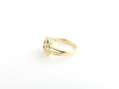 18 Karat Yellow Gold and Diamond Ohm Symbol Ring