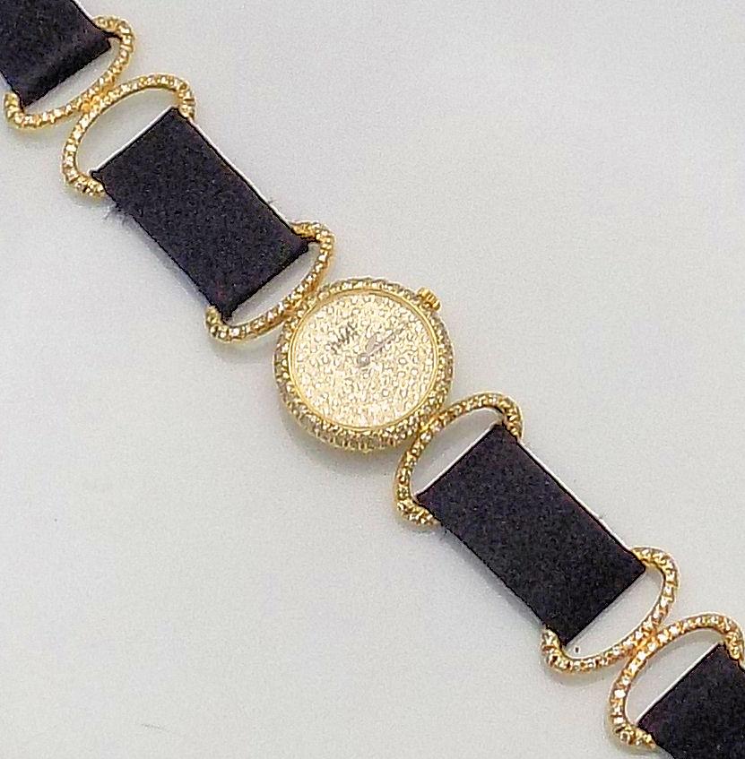 18 Karat Yellow Gold and Diamond Piaget Wristwatch In Excellent Condition For Sale In Dallas, TX