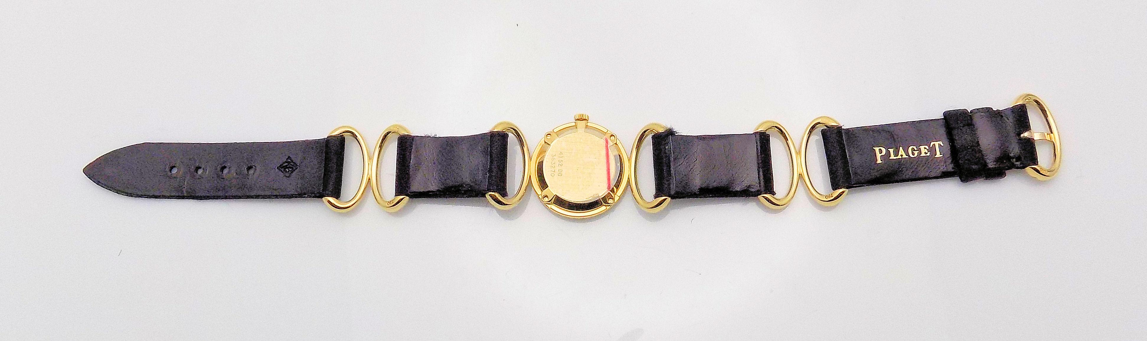 18 Karat Yellow Gold and Diamond Piaget Wristwatch For Sale 1