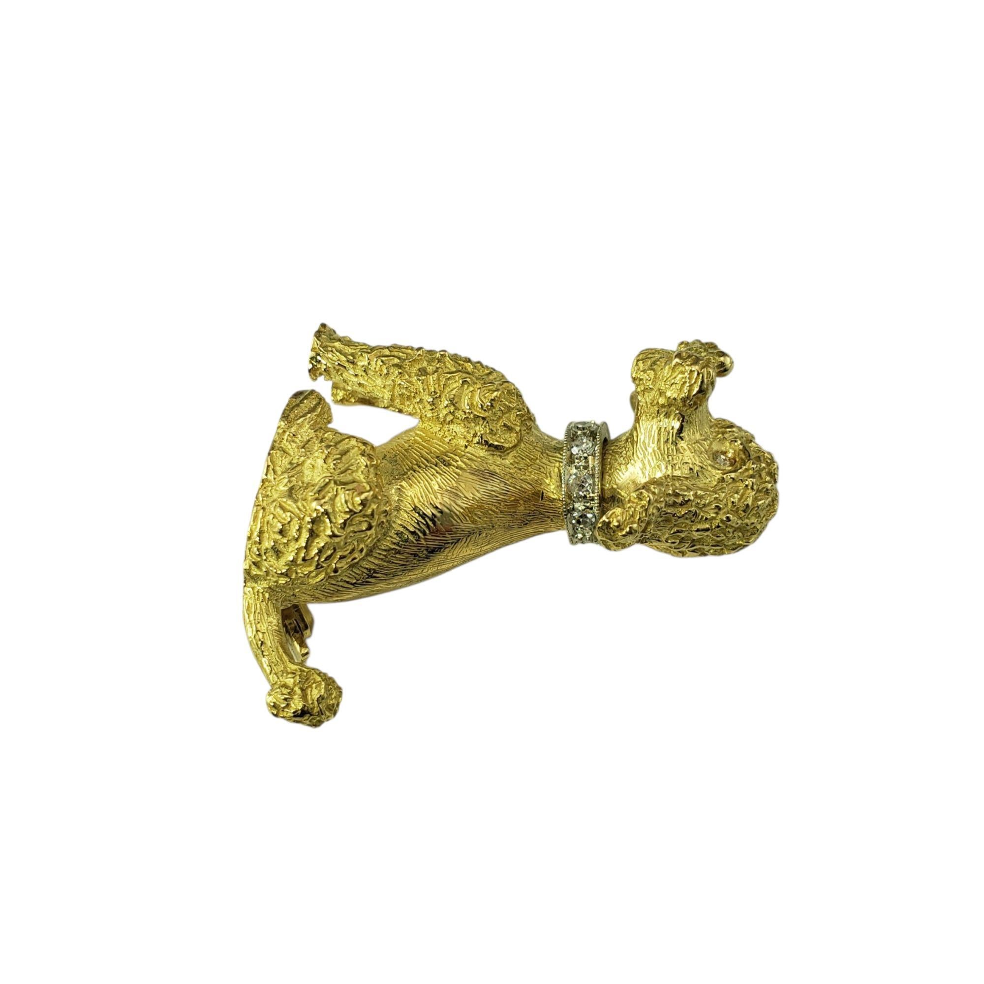 Contemporaneo Spilla/spilla a forma di barboncino in oro giallo 18 carati e diamanti #21971 in vendita