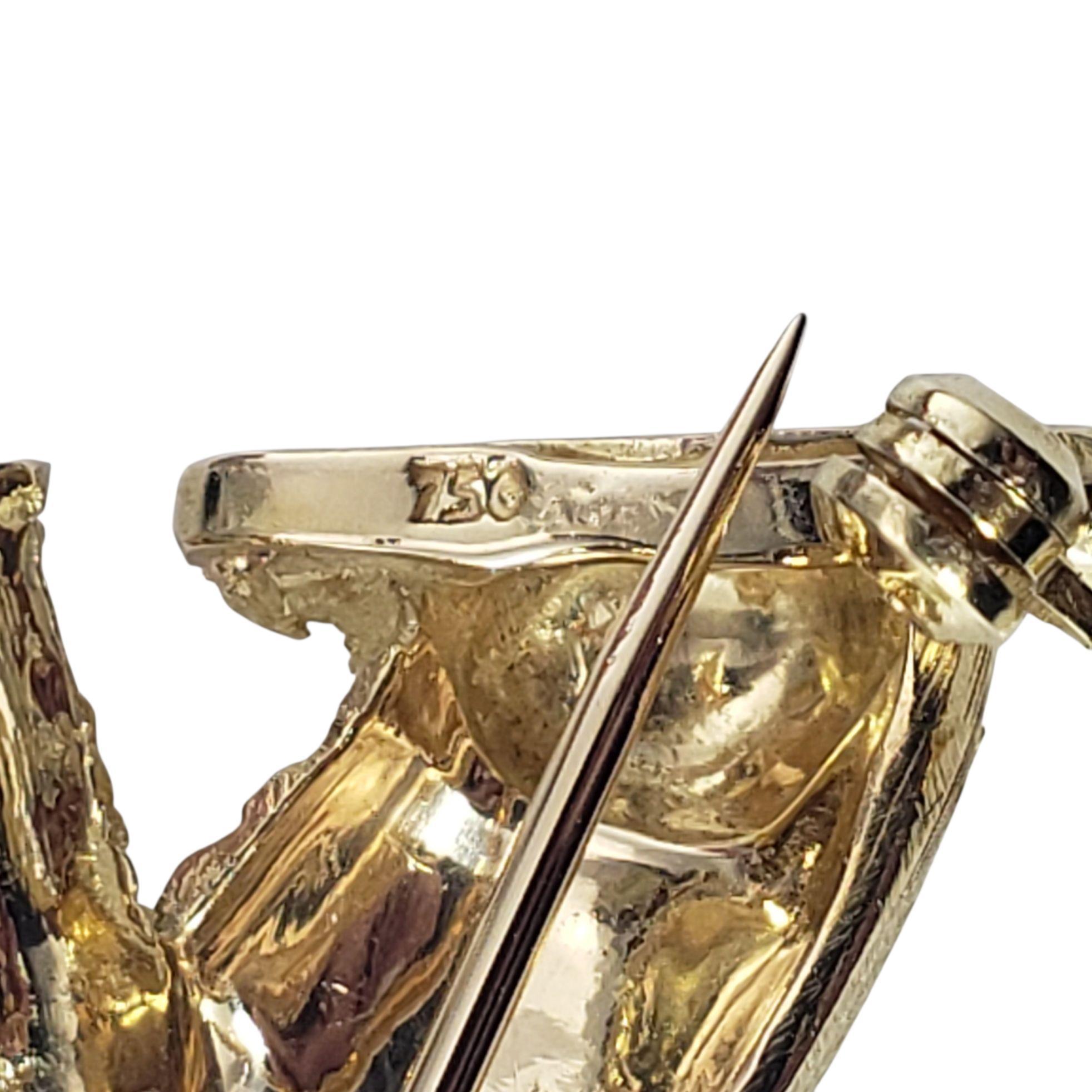 Donna Spilla/spilla a forma di barboncino in oro giallo 18 carati e diamanti #21971 in vendita