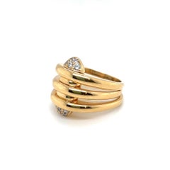 18 Karat Yellow Gold and Diamond Ring by Bvlgari