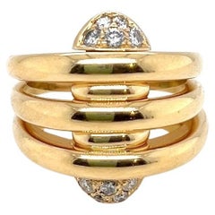 18 Karat Yellow Gold and Diamond Ring by Bvlgari