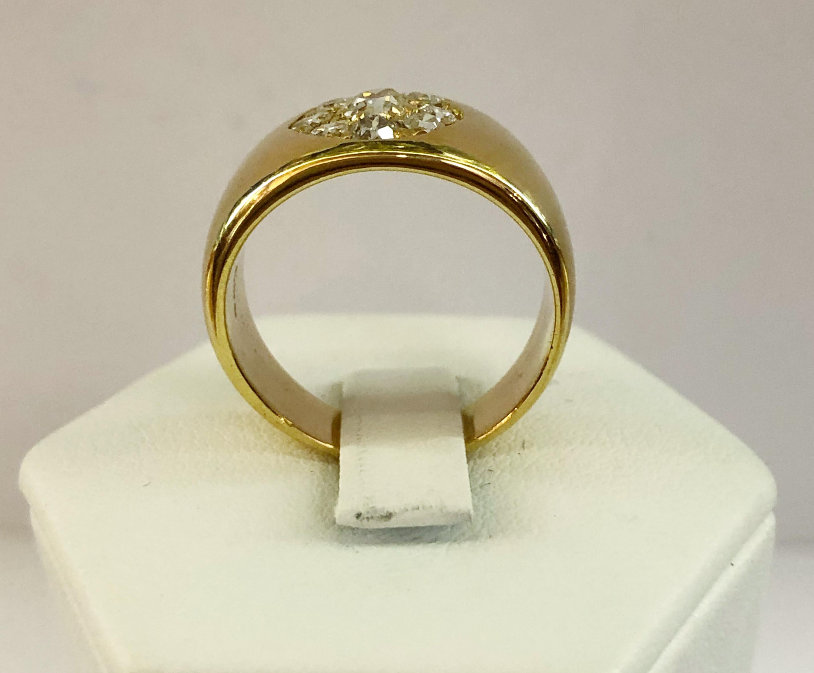 Brilliant Cut 18 Karat Yellow Gold and Diamond Ring