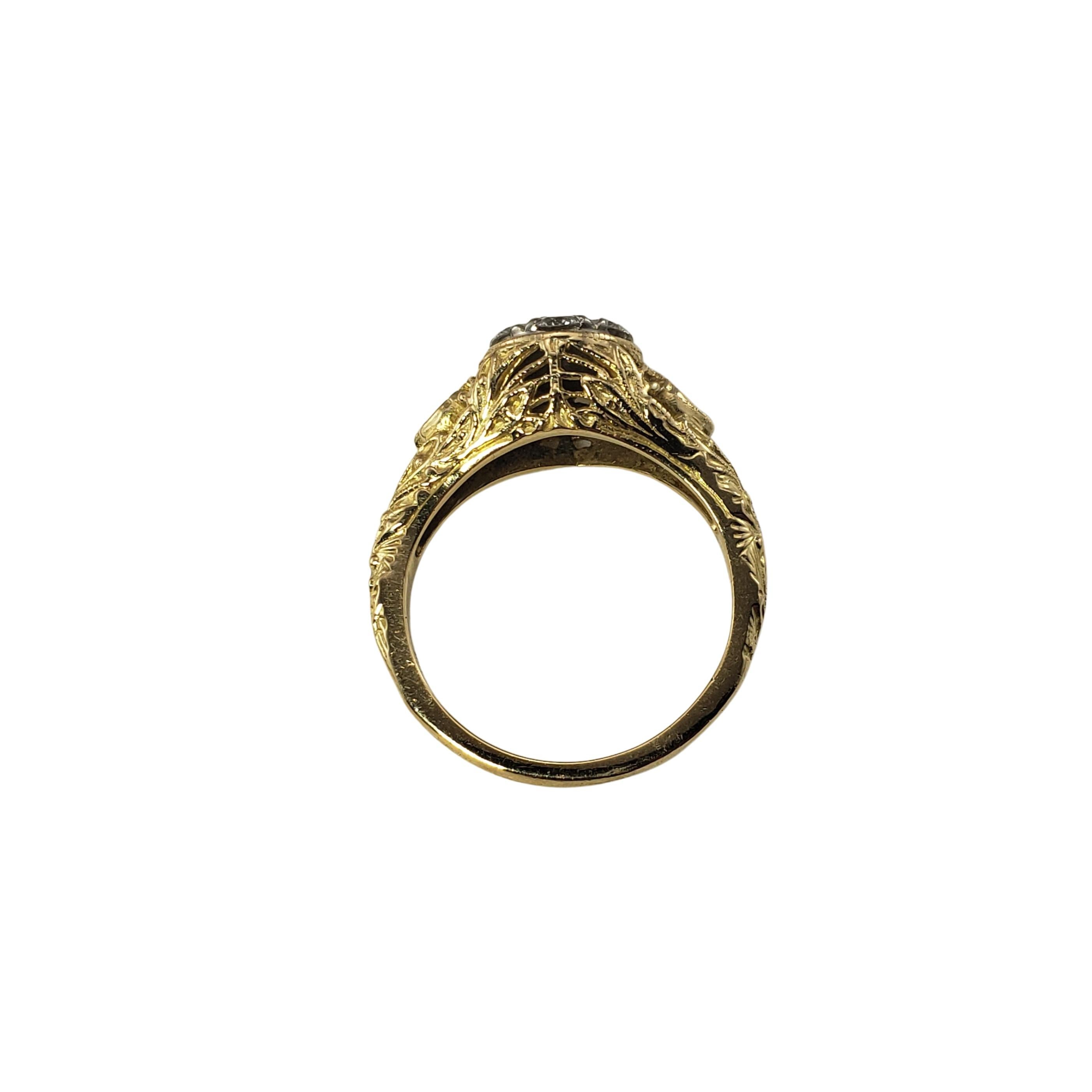 Bague en or jaune 18 carats et diamants, taille 5,5 Pour femmes en vente