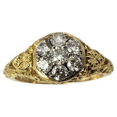 Vintage 18 Karat Yellow Gold and Diamond Ring Size 5.5