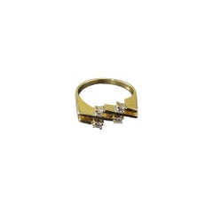 18 Karat Gelbgold und Diamantring Größe 7 #18111