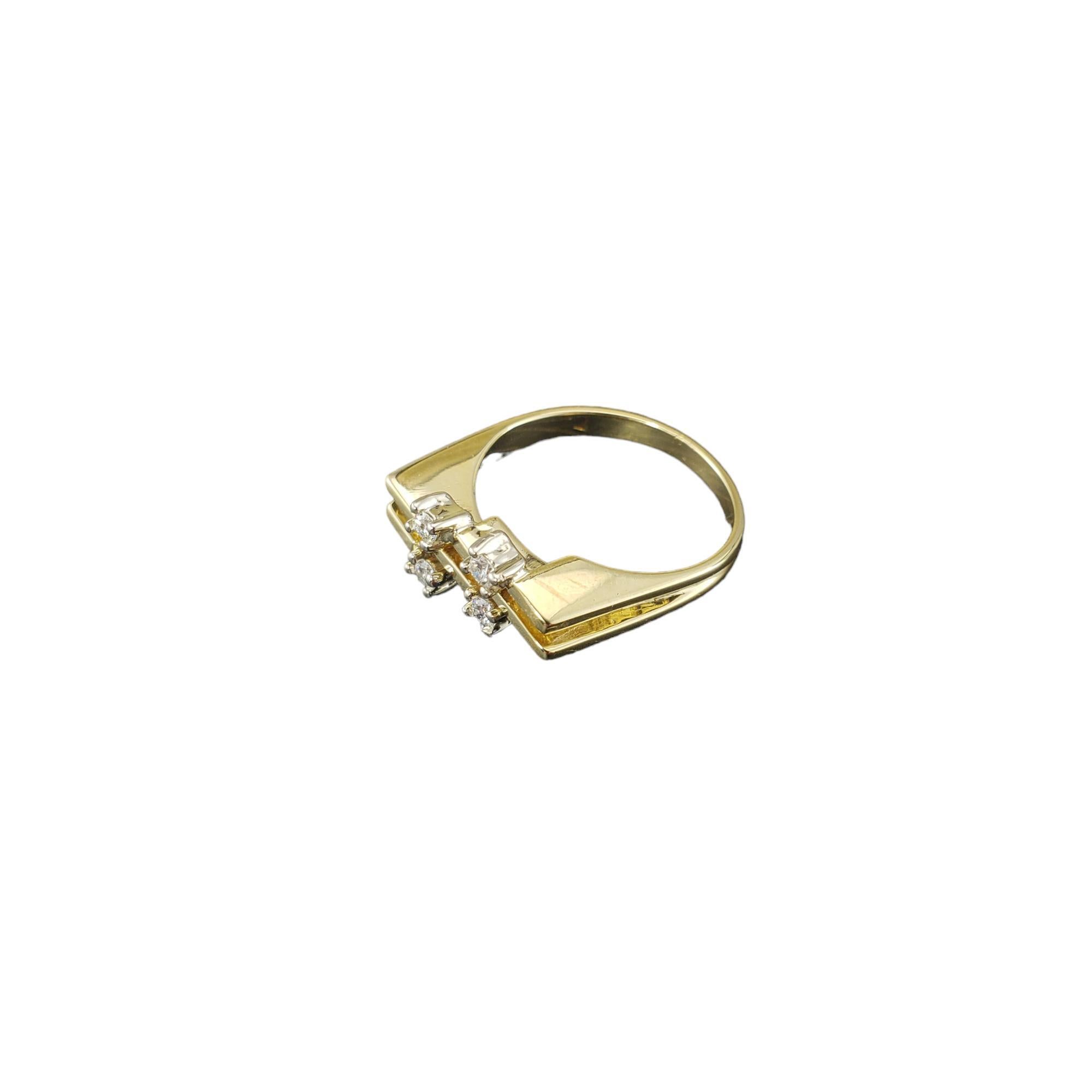 Taille brillant Bague en or jaune 18 carats et diamants taille 7 n°18111 en vente
