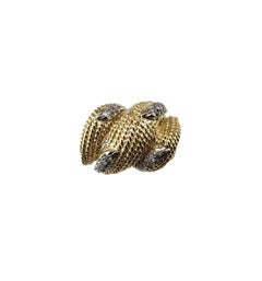 18 Karat Yellow Gold and Diamond Ring Size 7.5 #15634